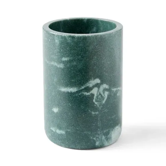 Toothbrush Holder with Marble Effect - Green, Resin