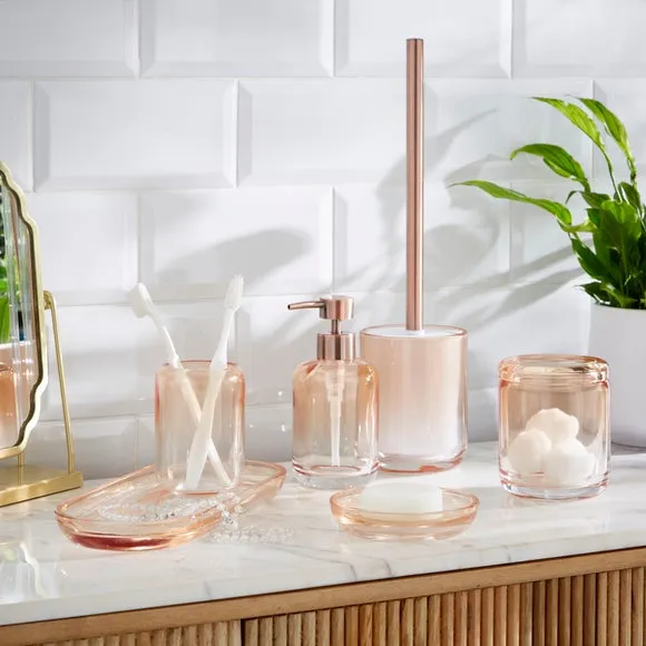 Toothbrush Holder with Ombre Design - Apricot Glass