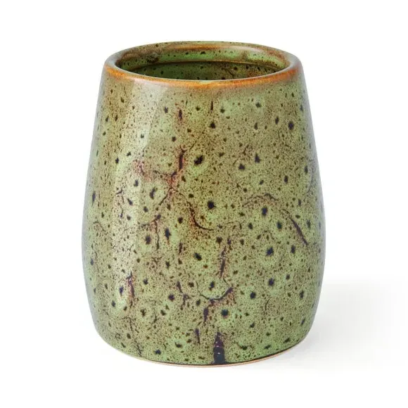 Toothbrush Holder with Reactive Glaze - Green