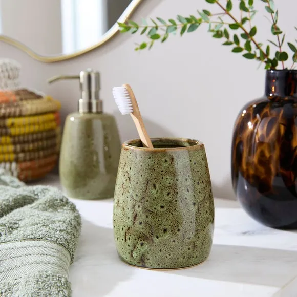 Toothbrush Holder with Reactive Glaze - Green image