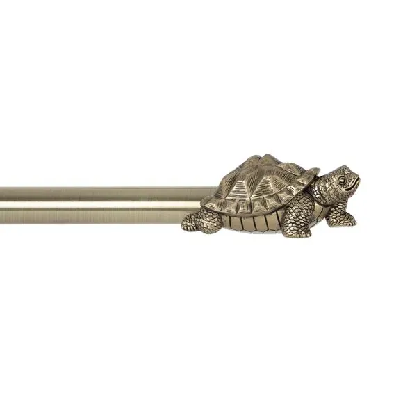 Tortoise Finial Pair - Antique Brass