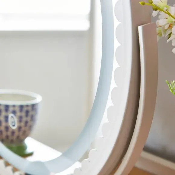 Touch Dimmable Dressing Table Mirror - White