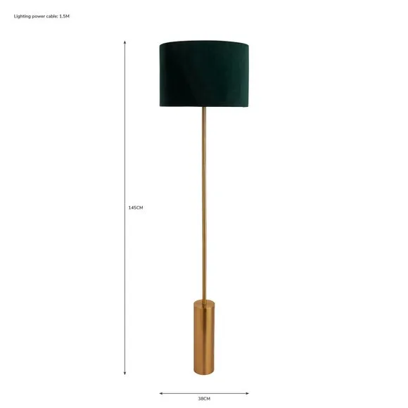 Touch Dimmable Floor Lamp - Green, Velvet