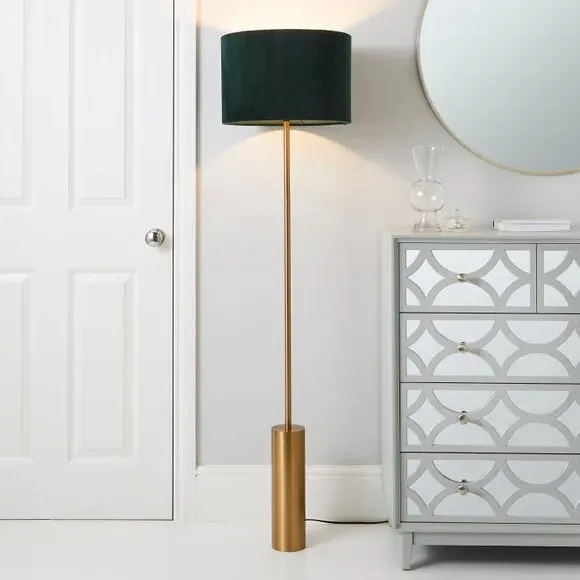 Touch Dimmable Floor Lamp - Green, Velvet image