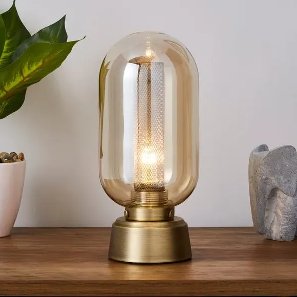 Touch Dimmable Table Lamp - Antique Brass, Mesh image