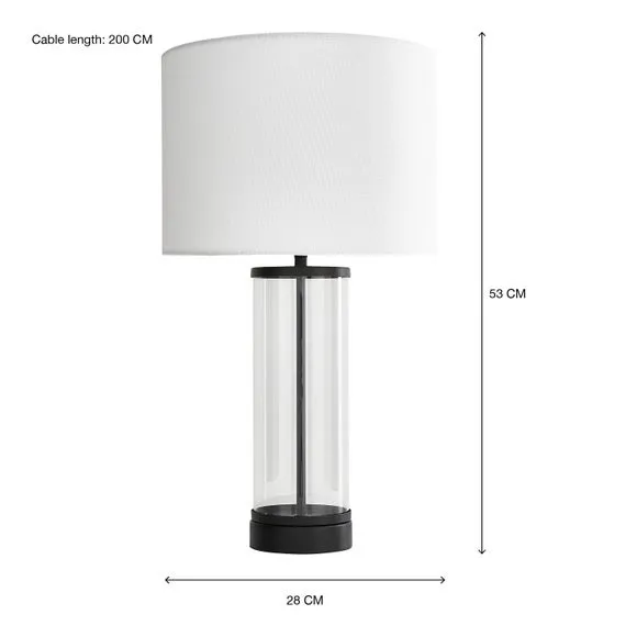 Touch Dimmable Table Lamp - Black, Glass