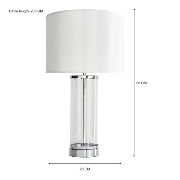 Touch Dimmable Table Lamp - Chrome, Glass