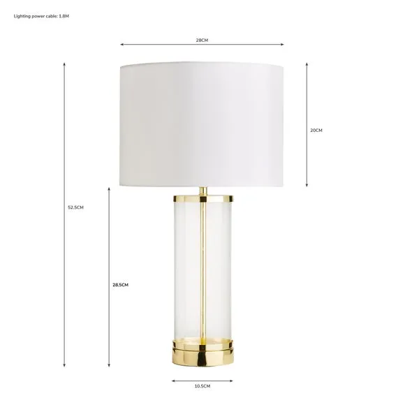 Touch Dimmable Table Lamp - Gold, Glass