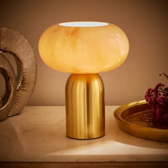 Touch Table Lamp with Alabaster Shade - Gold, Metal