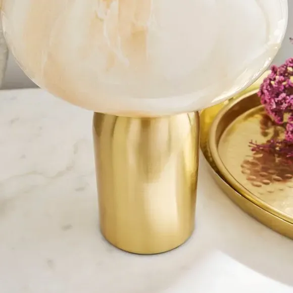 Touch Table Lamp with Alabaster Shade - Gold, Metal