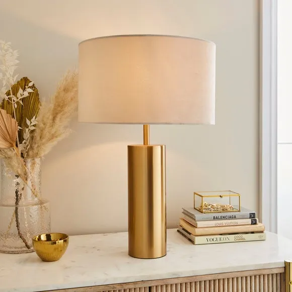 Touch Table Lamp with Dimmer - Cream, Velvet image