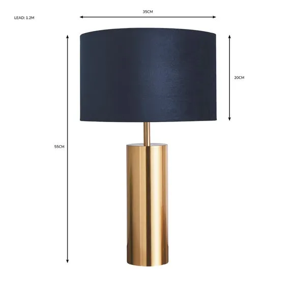 Touch Table Lamp with Dimmer - Navy, Velvet
