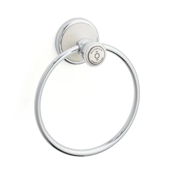 Towel Ring Vintage Style - White, Metal