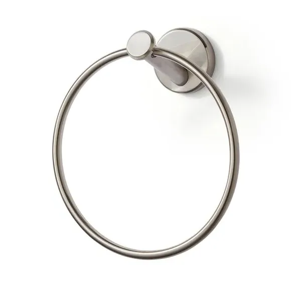 Towel Ring with Wall Fixings - Silver, Metal
