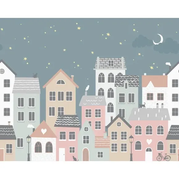 Toy Town Wall Mural - Multicolor, Non-Woven