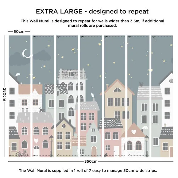 Toy Town Wall Mural - Multicolor, Non-Woven