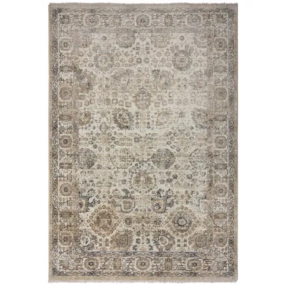 Traditional Abstract Rug - Green, Polypropylene