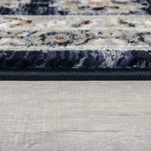 Traditional Patterned Rug - Navy, Polypropylene