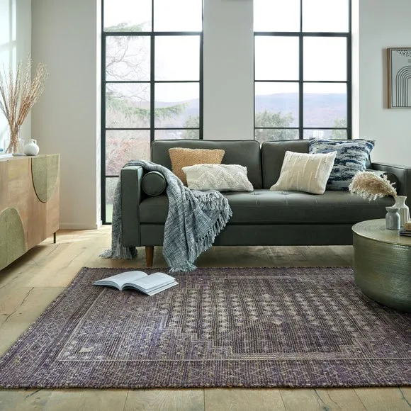 Traditional Printed Rug - Blue, Jute image