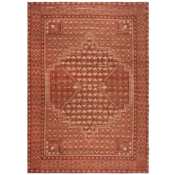 Traditional Printed Rug - Terracotta, Jute