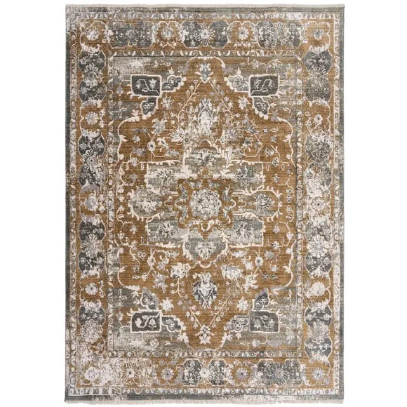 Traditional Rug with Distressed Pattern - Green