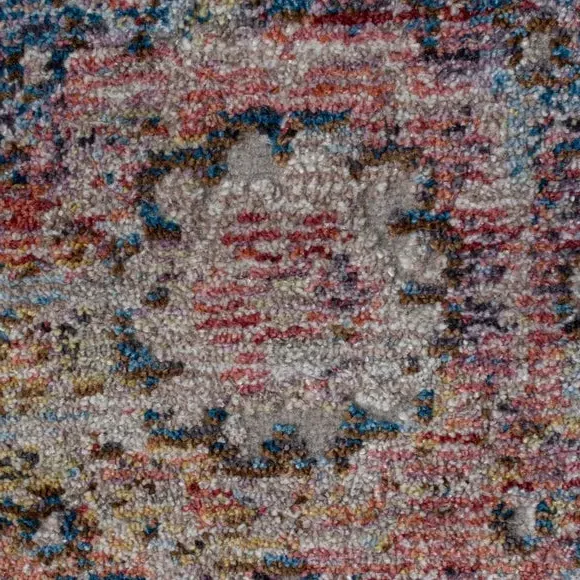 Traditional Rug with Distressed Pattern - Silver