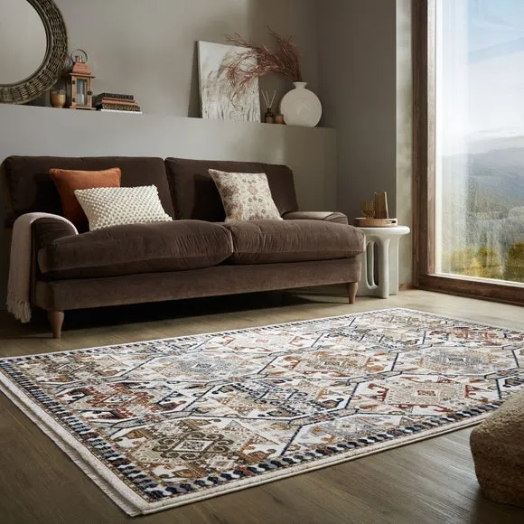 Traditional Rug with Flatweave - Multicoloured image