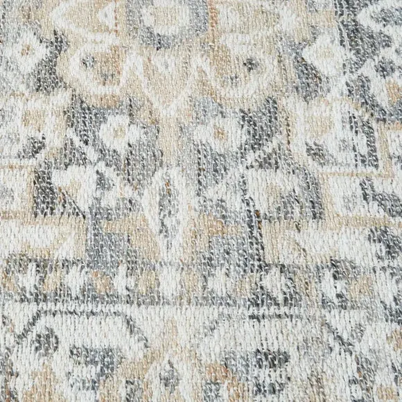 Traditional Rug with Floral Design - Grey, Polyester