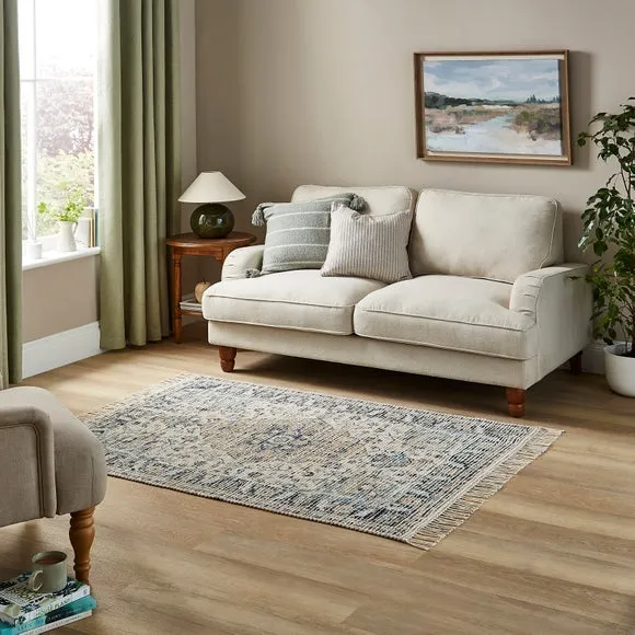 Traditional Rug with Floral Design - Natural, Wool image