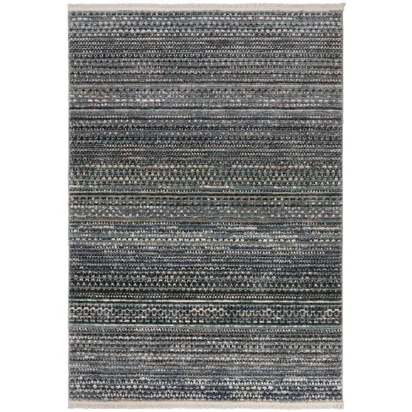 Traditional Rug with Fringe - Blue, Polypropylene