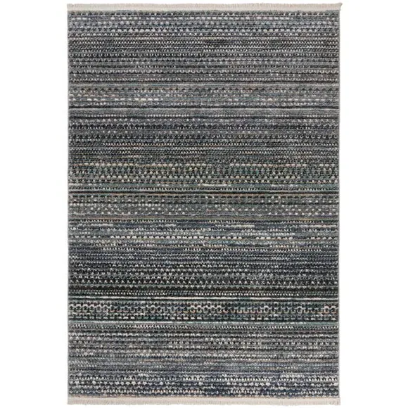 Traditional Rug with Fringe - Blue, Polypropylene