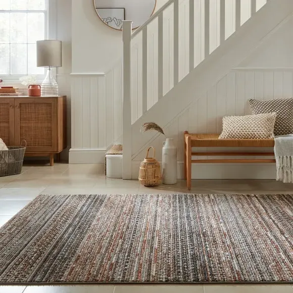 Traditional Rug with Fringe - Blue, Polypropylene