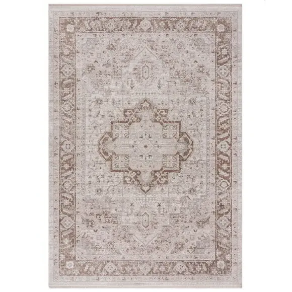 Traditional Rug with Fringe - Natural, Polyester