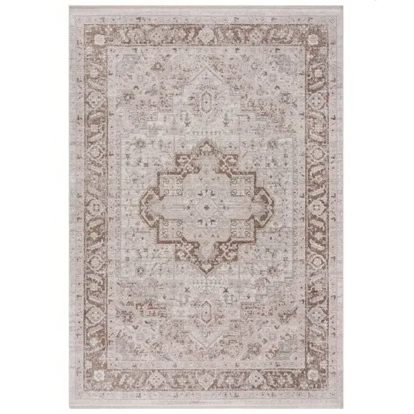 Traditional Rug with Fringe - Natural, Polyester