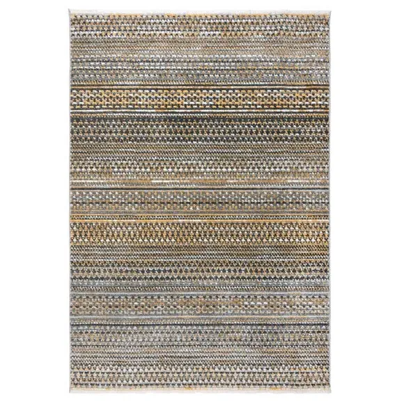 Traditional Rug with Fringe - Ochre, Polypropylene