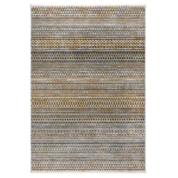 Traditional Rug with Fringe - Ochre, Polypropylene