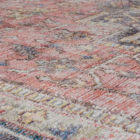 Traditional Rug with Fringe - Red, Polyester