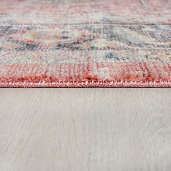 Traditional Rug with Fringe - Red, Polyester