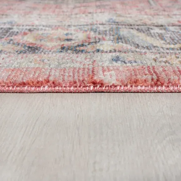 Traditional Rug with Fringe - Red, Polyester