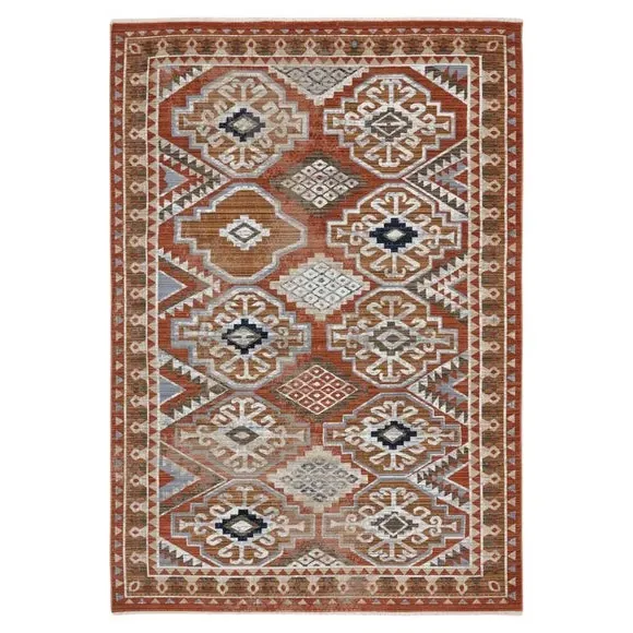 Traditional Rug with Geometric Pattern - Natural