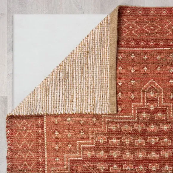 Traditional Runner Hand Printed - Terracotta, Jute