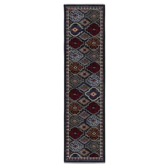 Traditional Runner Rug - Blue, Polypropylene