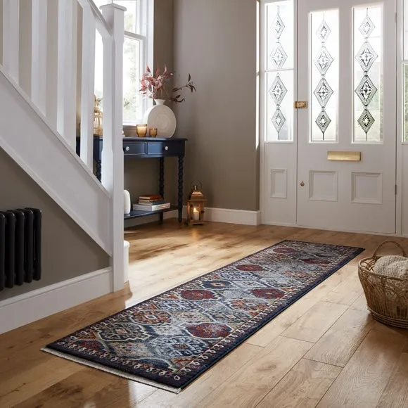 Traditional Runner Rug - Blue, Polypropylene
