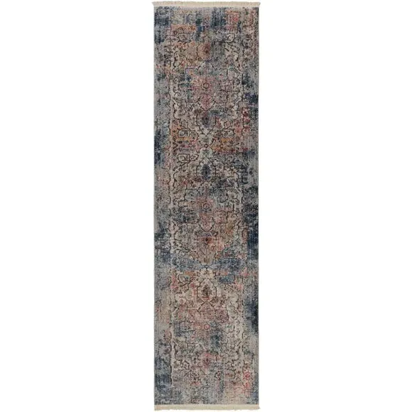 Traditional Runner Rug - Silver, Polyester
