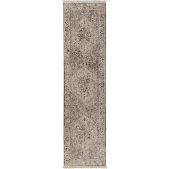 Traditional Runner Rug - Silver, Polyester