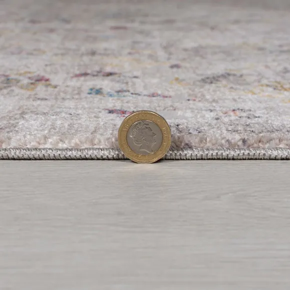 Traditional Runner Rug - Silver, Polyester