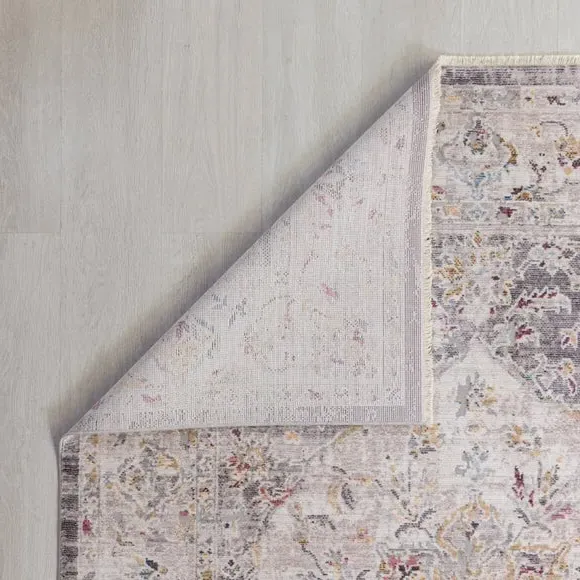 Traditional Runner Rug - Silver, Polyester