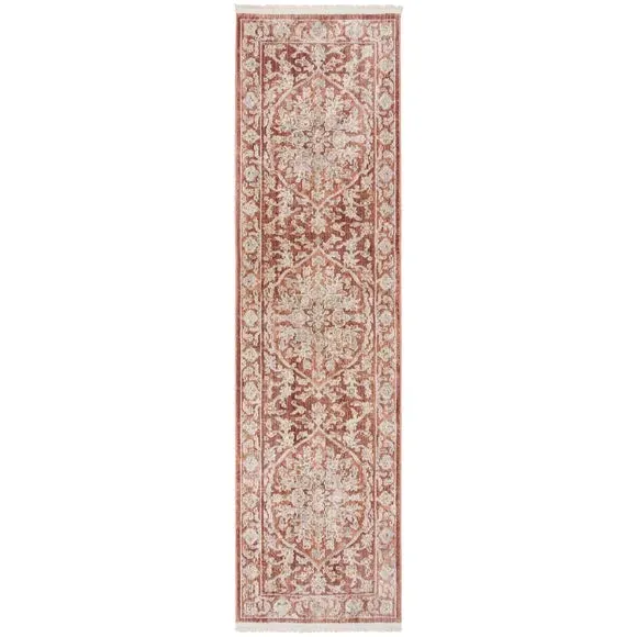 Traditional Runner Rug - Terracotta, Polyester
