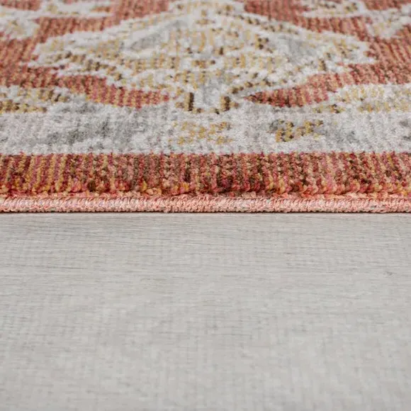 Traditional Runner Rug - Terracotta, Polyester