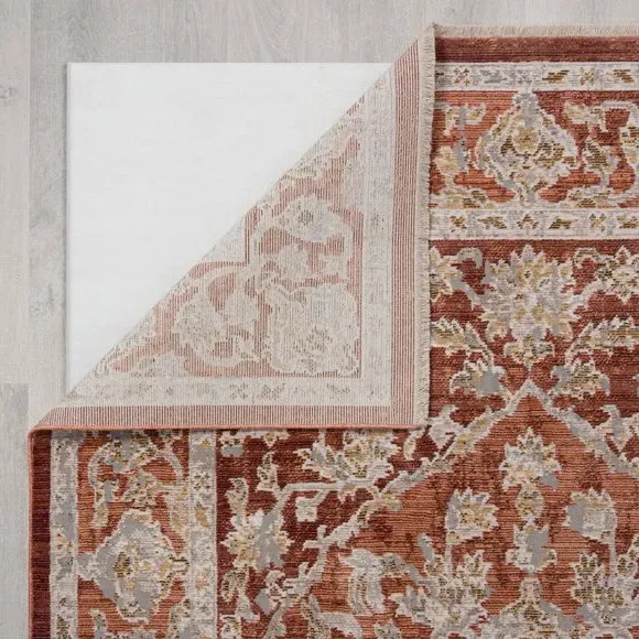 Traditional Runner Rug - Terracotta, Polyester